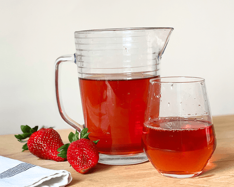 Infusion glacée fraise-goji & violette - Les Jardins de l'Hermitage