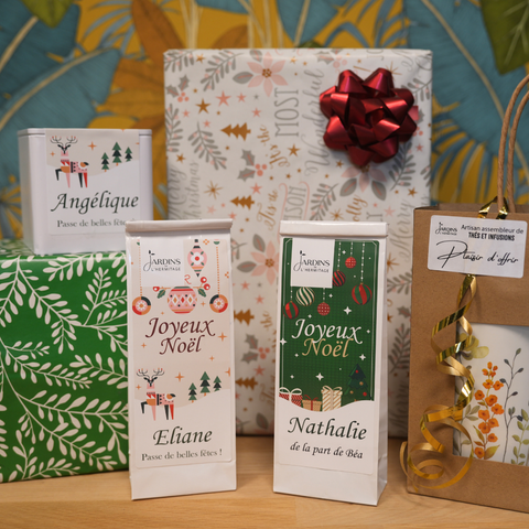 Sachet de thé de Noël personnalisé
