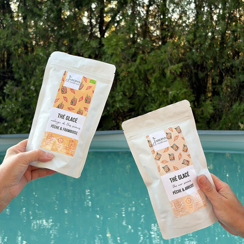 Thé glacé bio Pêche & framboise - Sachets pré-posés - Les Jardins de l'Hermitage