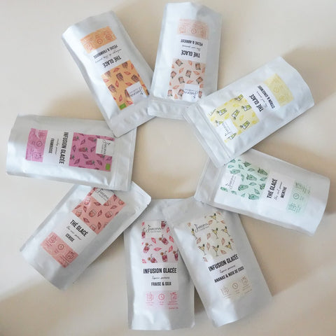Thé glacé bio Pêche & framboise - Sachets pré-posés - Les Jardins de l'Hermitage
