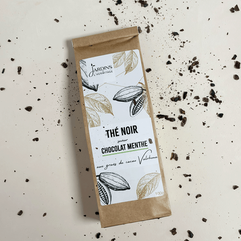 Thé noir gourmand : Chocolat-menthe - Les Jardins de l'Hermitage