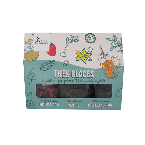 Trio découverte thés glacés : fraise, menthe et pêche - Les Jardins de l'Hermitage